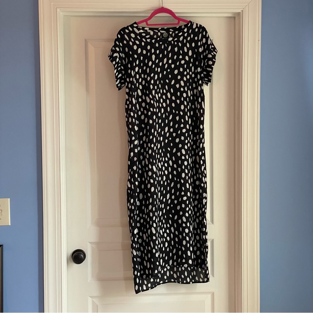 Elegant Black and White Polka Dot Dress